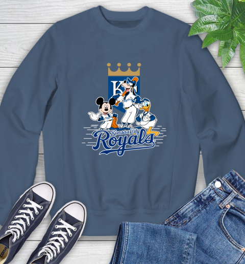 MLB Kansas City Royals Mickey Mouse Donald Duck Goofy Baseball T Shirt Sweatshirt 8
