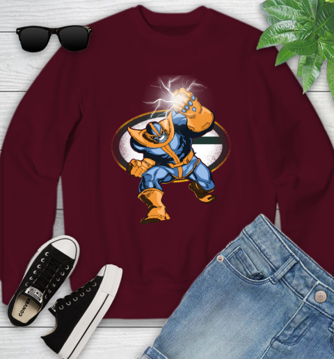Green Bay Packers NFL Football Thanos Avengers Infinity War Marvel Youth Sweatshirt 4