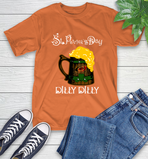 NHL Carolina Hurricanes St Patrick's Day Dilly Dilly Beer Hockey Sports T-Shirt 4