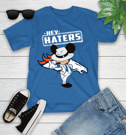 NFL Hey Haters Mickey Football Sports Denver Broncos Youth T-Shirt 12
