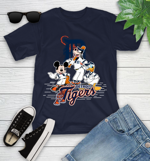 MLB Detroit Tigers Mickey Mouse Donald Duck Goofy Baseball T Shirt Youth T-Shirt 2