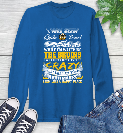 Boston Bruins NHL Hockey Don't Mess With Me While I'm Watching My Team Long Sleeve T-Shirt 10