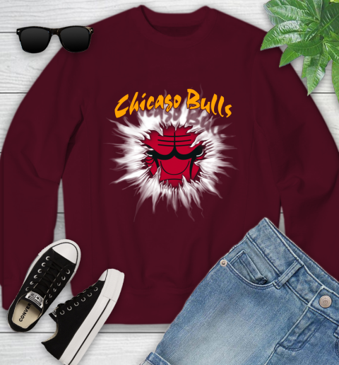 Chicago Bulls NBA Basketball Rip Sports Youth Sweatshirt 5 Chicago Bulls NBA Basketball Rip Sports Youth Sweatshirt - Image 5