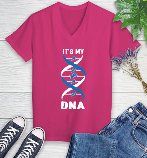 Detroit Lions NFL Football It's My DNA Sports Women's V-Neck T-Shirt - Image 10