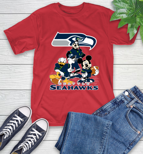 NFL Seattle Seahawks Mickey Mouse Donald Duck Goofy Football Shirt T-Shirt 11