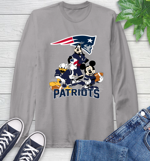 NFL New England Patriots Mickey Mouse Donald Duck Goofy Football Shirt Long Sleeve T-Shirt 6