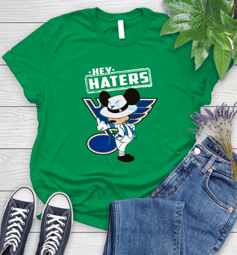 NHL Hey Haters Mickey Hockey Sports St.Louis Blues Women's T-Shirt 9