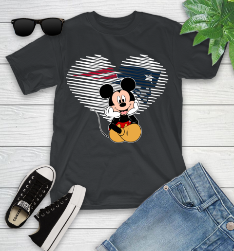 NFL New England Patriots The Heart Mickey Mouse Disney Football T Shirt_000 Youth T-Shirt