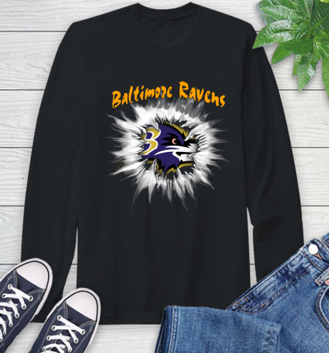 Baltimore Ravens NFL Football Adoring Fan Rip Sports Long Sleeve T-Shirt