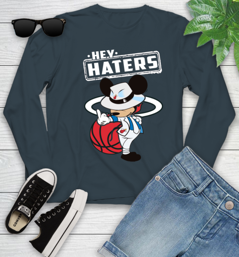 NBA Hey Haters Mickey Basketball Sports Miami Heat Youth Long Sleeve 9