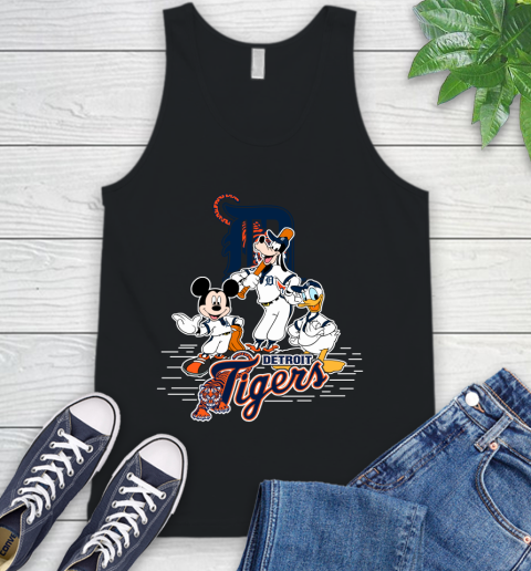 MLB Detroit Tigers Mickey Mouse Donald Duck Goofy Baseball T Shirt Tank Top