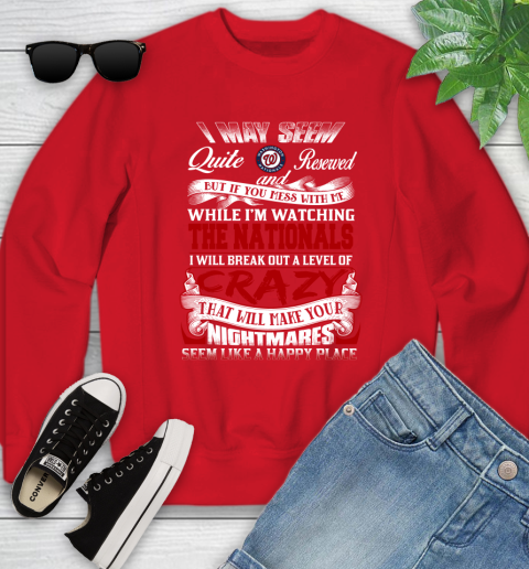 Washington Nationals MLB Baseball Don't Mess With Me While I'm Watching My Team Youth Sweatshirt 8
