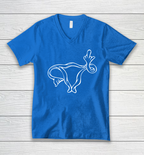 Middle Finger Uterus V-Neck T-Shirt 4