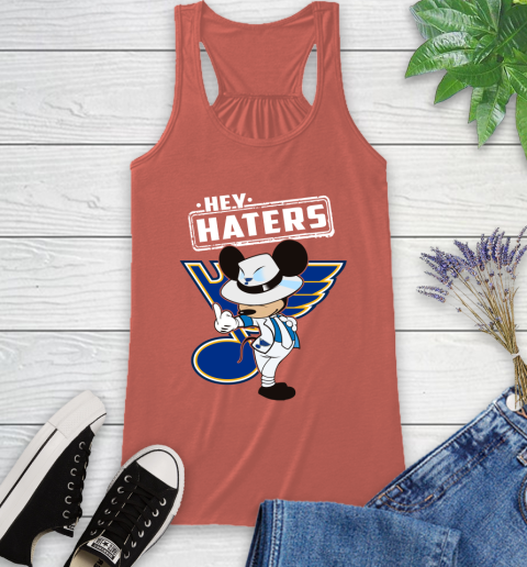 NHL Hey Haters Mickey Hockey Sports St.Louis Blues Racerback Tank 3