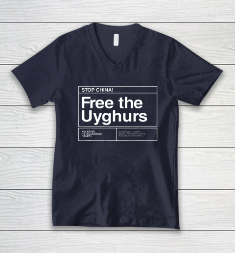 Free the Uyghurs Stop China V-Neck T-Shirt 2