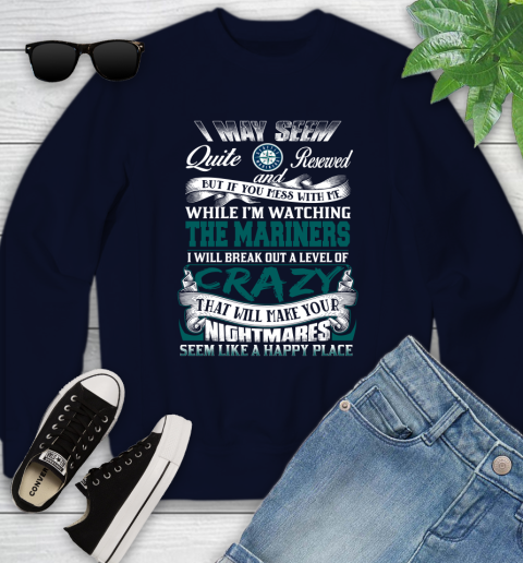 Seattle Mariners MLB Baseball Don't Mess With Me While I'm Watching My Team Youth Sweatshirt 2