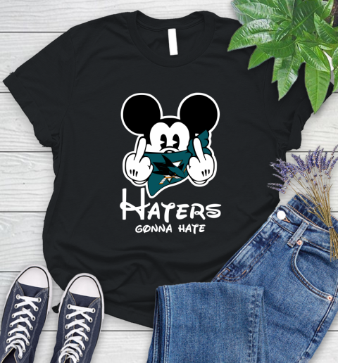 NHL San Jose Sharks Haters Gonna Hate Mickey Mouse Disney Hockey T Shirt Women's T-Shirt