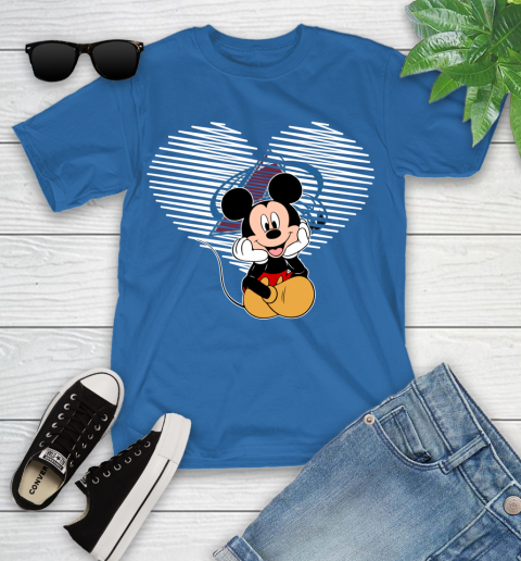 NHL Colorado Avalanche Carolina Hurricanes The Heart Mickey Mouse Disney Hockey Youth T-Shirt 12