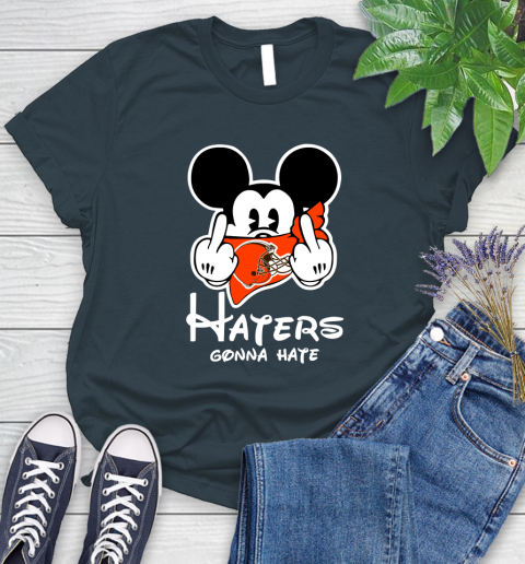 NFL Cleveland Browns Haters Gonna Hate Mickey Mouse Disney Football T Shirt Women's T-Shirt 11