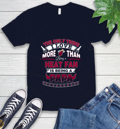 NBA The Only Thing I Love More Than Being A Miami Heat Fan Is Being A Papa Basketball V-Neck T-Shirt 2