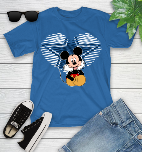 NFL Dallas Cowboys The Heart Mickey Mouse Disney Football T Shirt_000 Youth T-Shirt 12