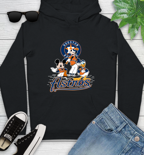 MLB Houston Astros Mickey Mouse Donald Duck Goofy Baseball T Shirt Youth Hoodie