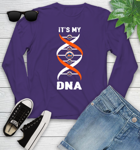 New York Mets MLB Baseball It's My DNA Sports Youth Long Sleeve 4