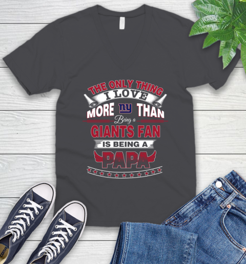NFL The Only Thing I Love More Than Being A New York Giants Fan Is Being A Papa Football V-Neck T-Shirt 4