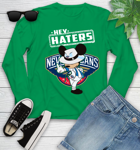 NBA Hey Haters Mickey Basketball Sports New Orleans Pelicans Youth Long Sleeve 7