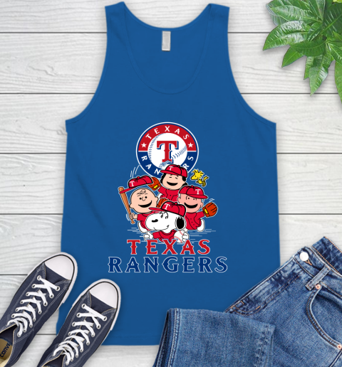 MLB Texas Rangers Snoopy Charlie Brown Woodstock The Peanuts Movie Baseball T Shirt Tank Top 4