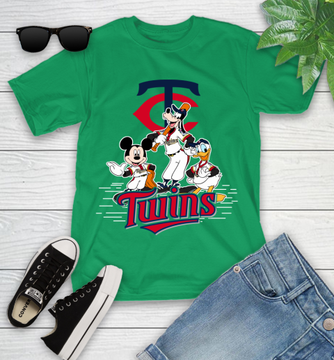 MLB Minnesota Twins Mickey Mouse Donald Duck Goofy Baseball T Shirt Youth T-Shirt 8