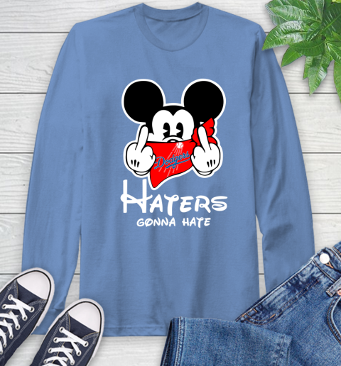 MLB Los Angeles Dodgers Haters Gonna Hate Mickey Mouse Disney Baseball T Shirt_000 Long Sleeve T-Shirt 12
