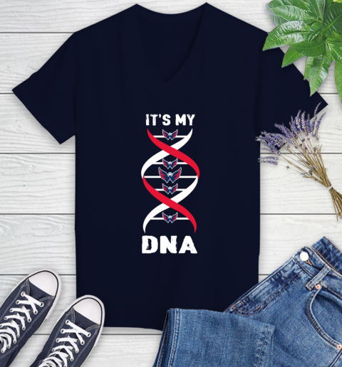 Washington Capitals NHL Hockey It's My DNA Sports Women's V-Neck T-Shirt 2