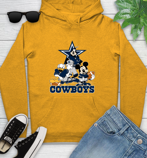 NFL Dallas Cowboys Mickey Mouse Donald Duck Goofy Football Shirt Youth Hoodie 2