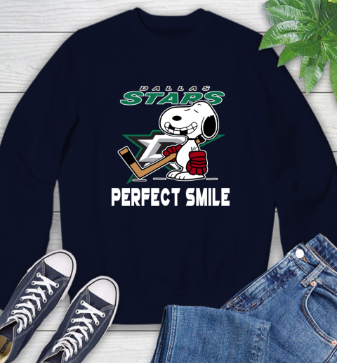 NHL Dallas Stars Snoopy Perfect Smile The Peanuts Movie Hockey T Shirt Sweatshirt 2