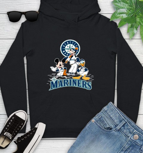 MLB Seattle Mariners Mickey Mouse Donald Duck Goofy Baseball T Shirt Youth Hoodie