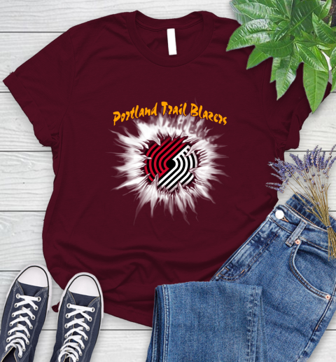 Portland Trail Blazers NBA Basketball Rip Sports Women's T-Shirt 7