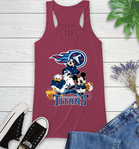 NFL Tennessee Titans Mickey Mouse Donald Duck Goofy Football Shirt Racerback Tank 7