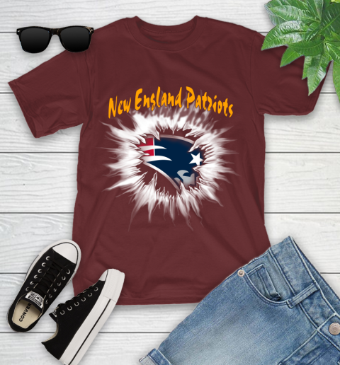 New England Patriots NFL Football Adoring Fan Rip Sports Youth T-Shirt 14
