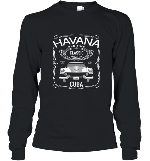 Cuban Classic Car T Shirt. Classic Car Tee. Havana Car Tee Long Sleeve