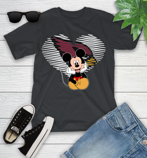 NFL Arizona Cardinals The Heart Mickey Mouse Disney Football T Shirt_000 Youth T-Shirt