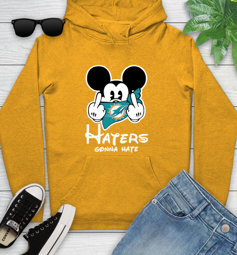 NFL Miami Dolphins Haters Gonna Hate Mickey Mouse Disney Football T Shirt Youth Hoodie 2