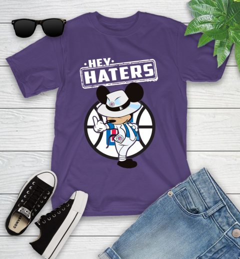 NBA Hey Haters Mickey Basketball Sports Los Angeles Clippers Youth T-Shirt 3