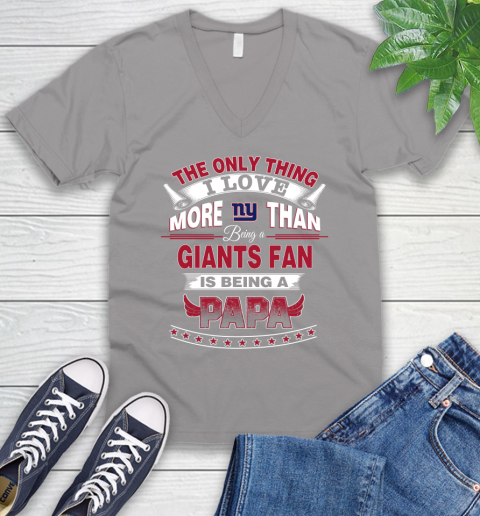 NFL The Only Thing I Love More Than Being A New York Giants Fan Is Being A Papa Football V-Neck T-Shirt 3