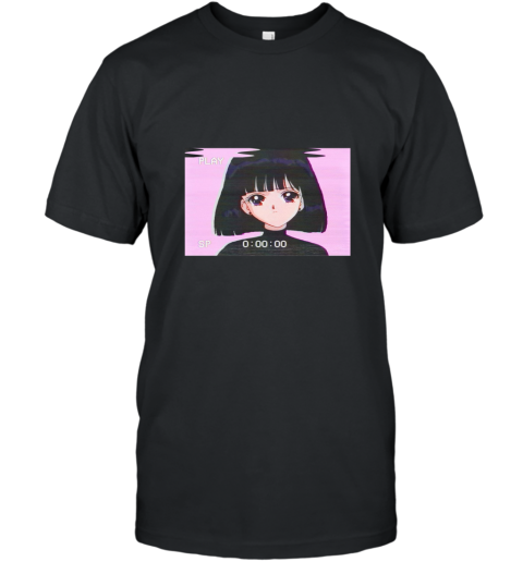 Sad Girl Retro Japanese Anime Vaporwave T Shirt T-Shirt