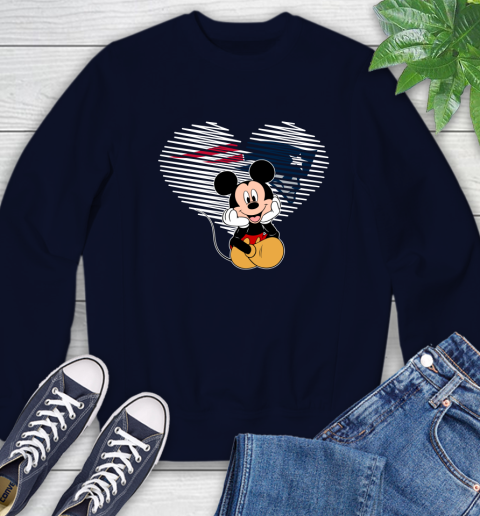 NFL New England Patriots The Heart Mickey Mouse Disney Football T Shirt_000 Sweatshirt 2