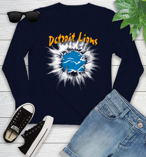 Detroit Lions NFL Football Adoring Fan Rip Sports Youth Long Sleeve 2