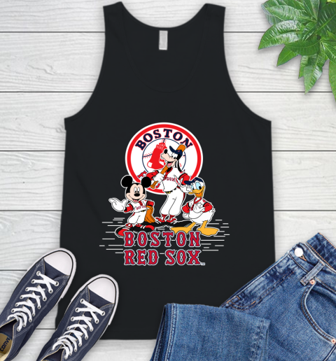 MLB Boston Red Sox Mickey Mouse Donald Duck Goofy Baseball T Shirt Tank Top