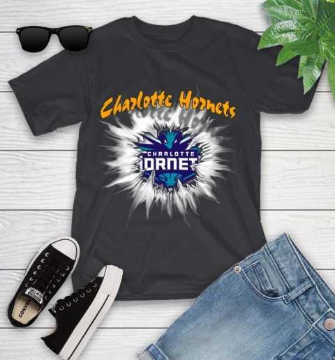 Charlotte Hornets NBA Basketball Rip Sports Youth T-Shirt