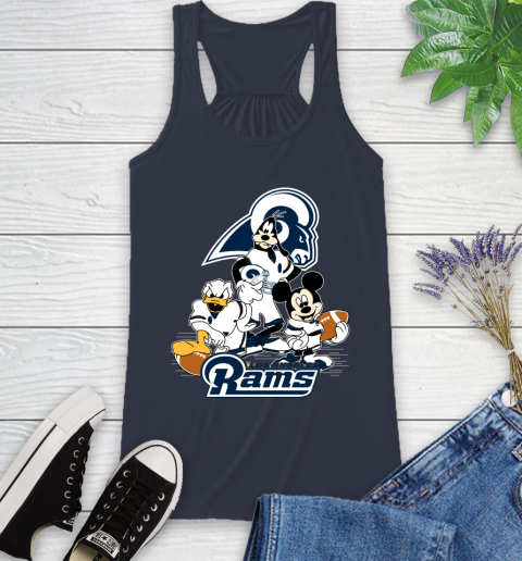 NFL Los Angeles Rams Mickey Mouse Donald Duck Goofy Football Shirt Racerback Tank 10
